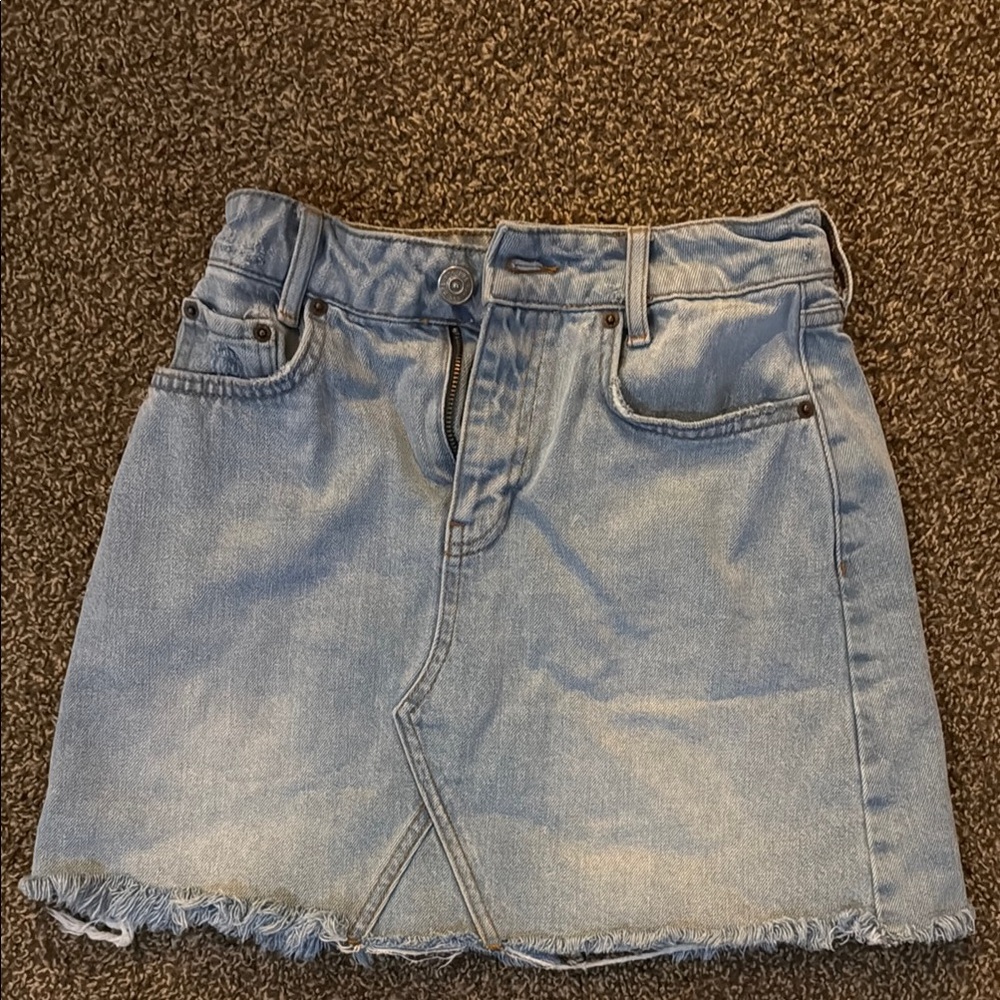 BDG Light Blue Denim Mini Skirt
